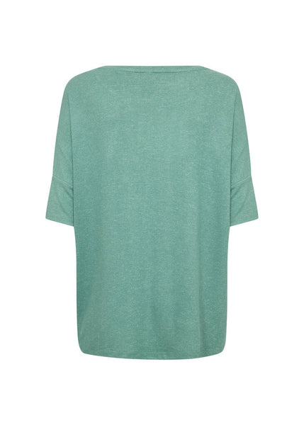 Soyaconcept 'Biara' Short Sleeve Top - Frosty Spruce Melange