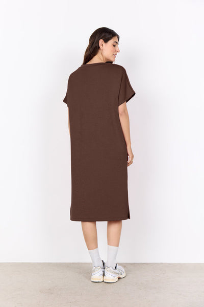 Soyaconcept 'Banu' V-Neck Short Sleeve Dress - Hot Fudge