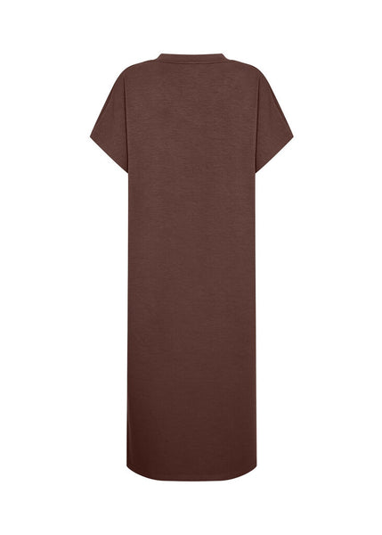 Soyaconcept 'Banu' V-Neck Short Sleeve Dress - Hot Fudge