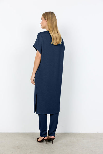 Soyaconcept 'Banu' V-Neck Short Sleeve Dress - Navy