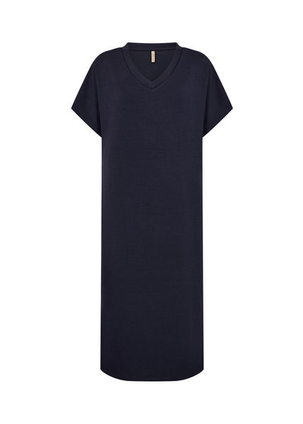 Soyaconcept 'Banu' V-Neck Short Sleeve Dress - Navy