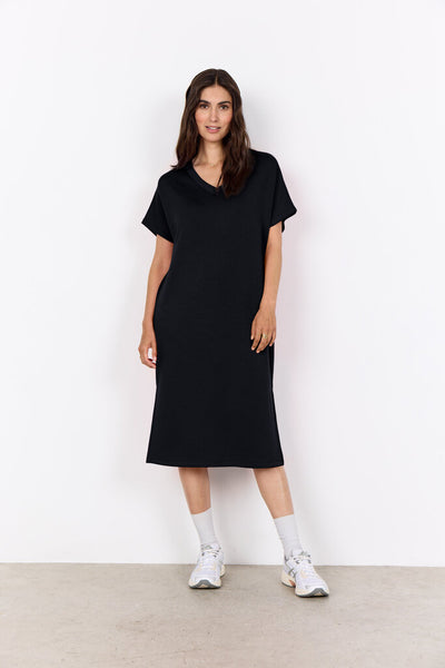 Soyaconcept 'Banu' V-Neck Short Sleeve Dress - Black