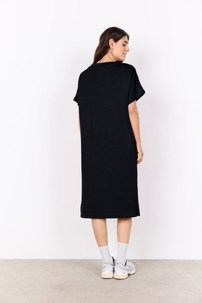 Soyaconcept 'Banu' V-Neck Short Sleeve Dress - Black
