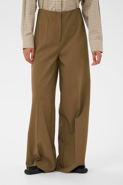 Soaked in Luxury 'Corrine' Wide Leg Trousers - Teak