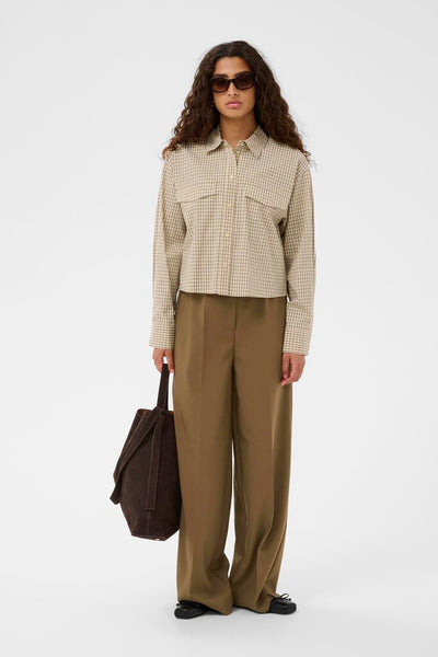 Soaked in Luxury 'Corrine' Wide Leg Trousers - Teak