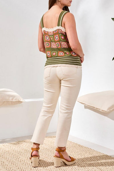 Tribal Wide Strap Crochet Cami