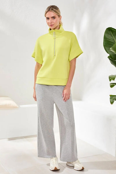 Tribal Techno Lux Mock Neck Zip Top