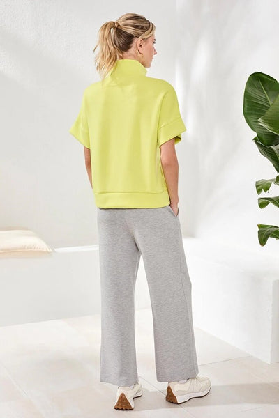 Tribal Techno Lux Mock Neck Zip Top