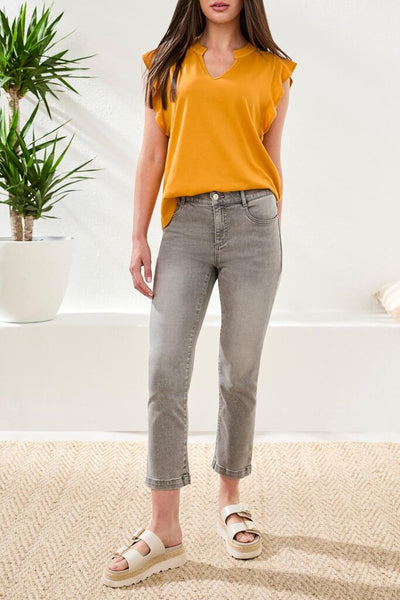 Tribal 'Audrey' Boundless Stretch Straight Leg Crop Jeans