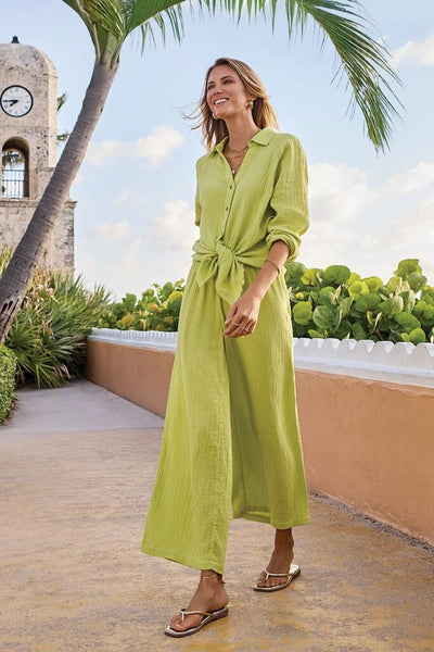 Tribal Crinkled Gauze Button Up Shirt