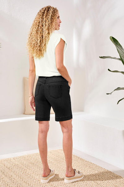 Tribal 'Audrey' Pull-On Bermuda Shorts - Black