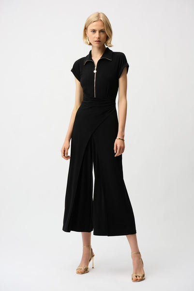 Joseph Ribkoff Gold Zip Culotte Jumpsuit