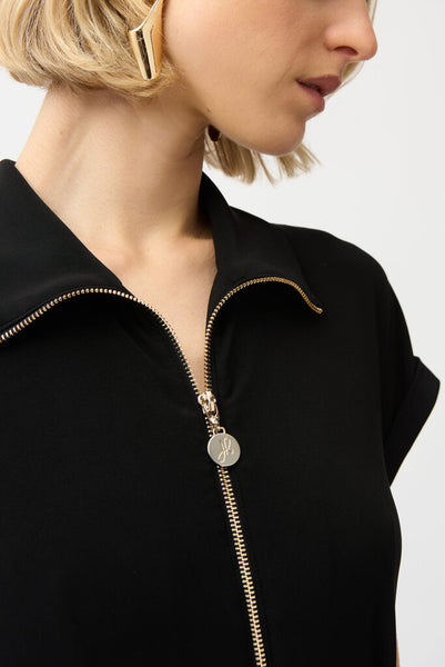 Joseph Ribkoff Gold Zip Culotte Jumpsuit