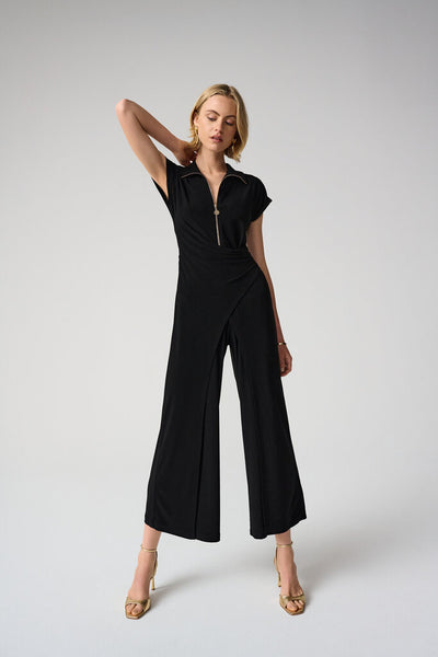 Joseph Ribkoff Gold Zip Culotte Jumpsuit