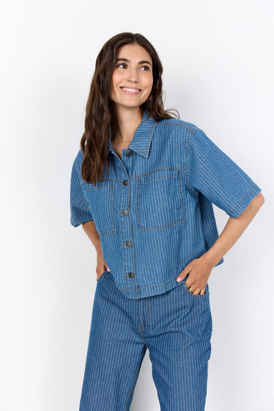 Soyaconcept 'Caisho' Blue Denim Stripe Shirt