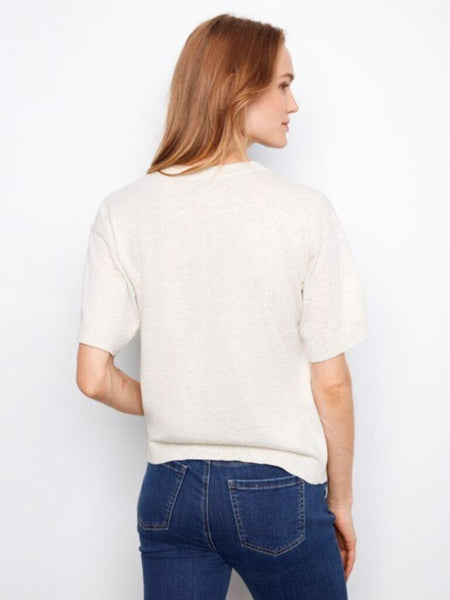 Charlie B Short Sleeve Animal Print Top - H-Oat