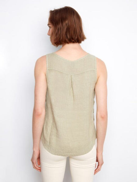 Charlie B Linen Tank Top - Sage
