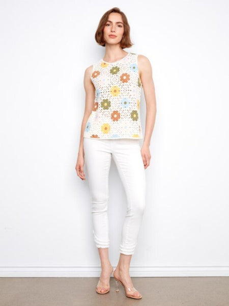 Charlie B Multicolour Floral Crochet Top