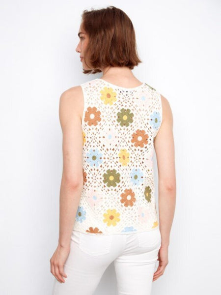 Charlie B Multicolour Floral Crochet Top
