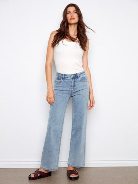 Charlie B 'Chloe' Wide Leg Jeans - Lt. Blue