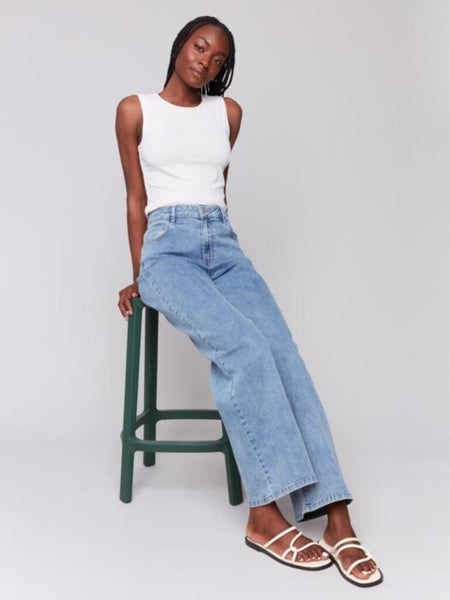 Charlie B 'Chloe' Wide Leg Jeans - Lt. Blue