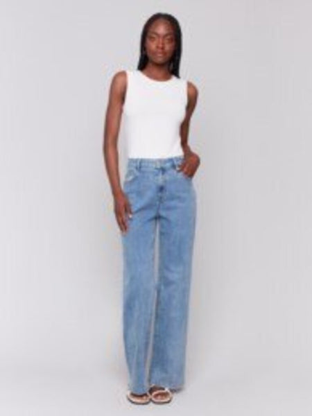 Charlie B 'Chloe' Wide Leg Jeans - Lt. Blue