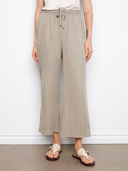 Charlie B Wide Leg Cropped Tencel Jogger Pants - Sage