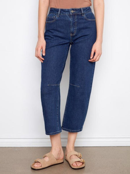 Charlie B Cropped Barrel Jeans - Indigo