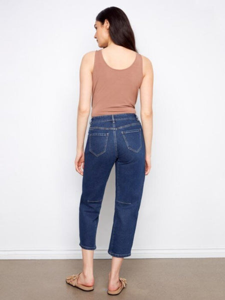 Charlie B Cropped Barrel Jeans - Indigo