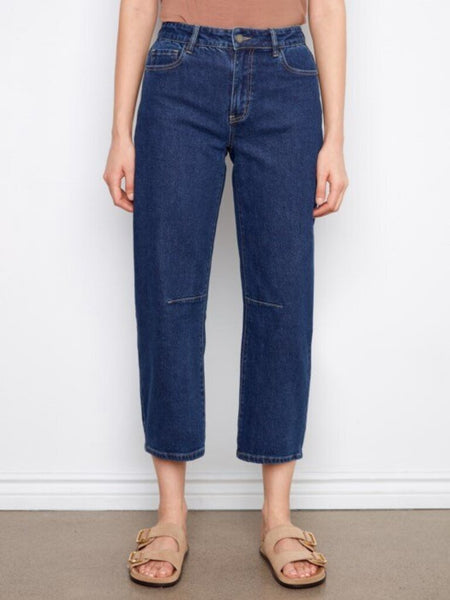 Charlie B Cropped Barrel Jeans - Indigo