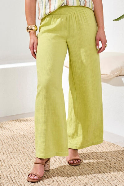 Tribal Crinkled Gauze Wide Leg Pant