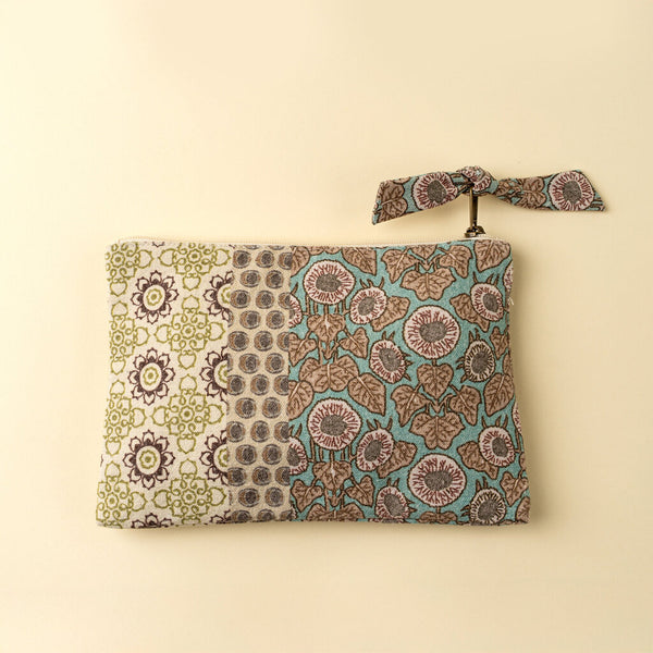 Indaba 'Cleo' Patchwork Pouch - Green