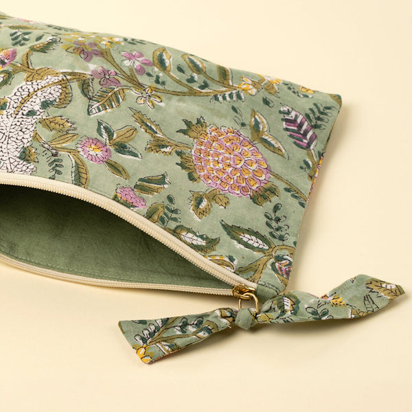 Indaba Garden Print Pouch - Green