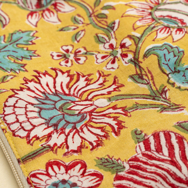 Indaba Vibrant Floral Pouch - Yellow