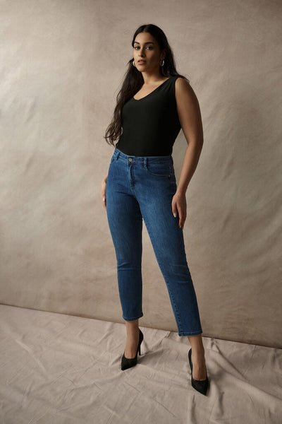 Joseph Ribkoff 'Gia' Classic Slim Fit Stretch Jeans - Medium Blue