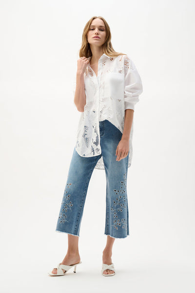 Joseph Ribkoff 262952 Cotton Lace Embroidered Blouse