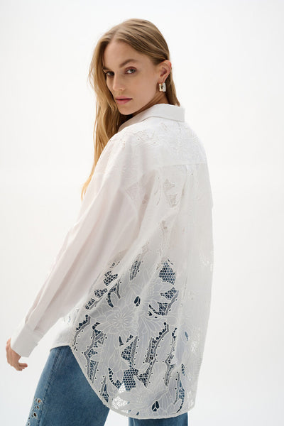 Joseph Ribkoff 262952 Cotton Lace Embroidered Blouse
