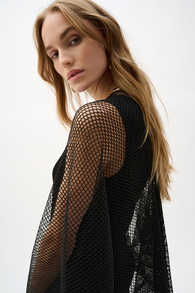 Joseph Ribkoff 262973 Open Stitch Cover Up with Fringe