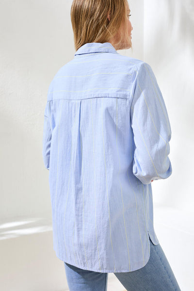 Tribal Yarn Dye Stripe Button Front Shirt