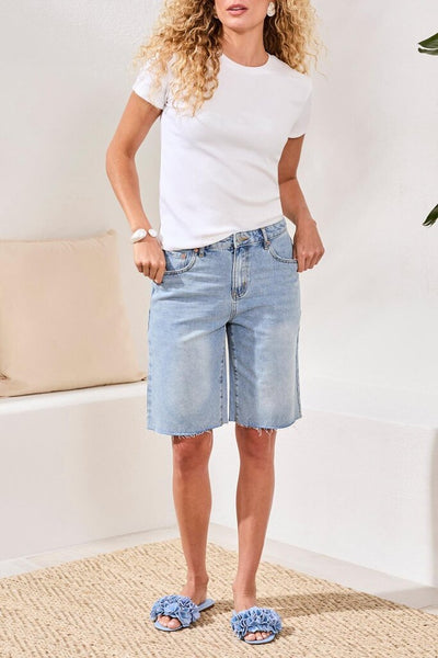 Tribal 'Brooke' Hugging Wide Denim Jorts