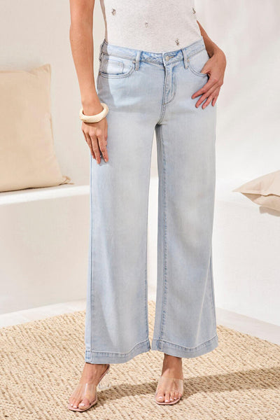 Tribal 'Audrey' Wide Leg Hugging Jeans - Bondi Beach