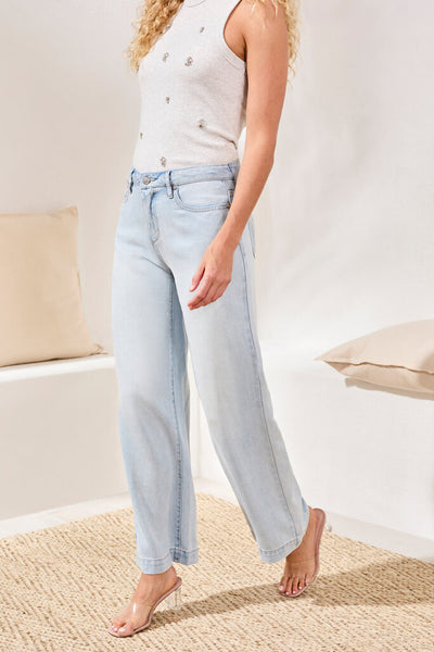 Tribal 'Audrey' Wide Leg Hugging Jeans - Bondi Beach
