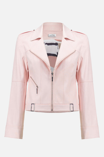 Joseph Ribkoff 261910 Foiled Faux Suede Jacket - Petal Pink