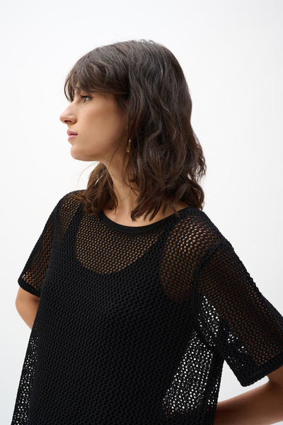 Joseph Ribkoff 262928 Knit Top with Fringe Hem