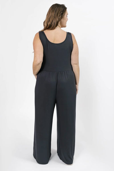 Smash + Tess 'Camille' Wide Leg Romper - Charcoal