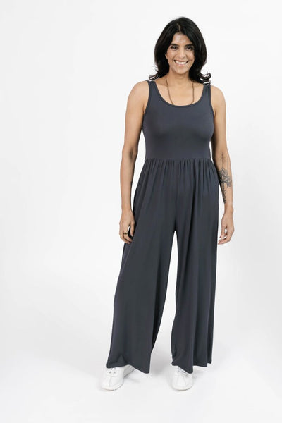 Smash + Tess 'Camille' Wide Leg Romper - Charcoal