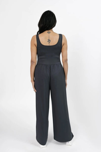 Smash + Tess 'Camille' Wide Leg Romper - Charcoal