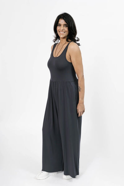 Smash + Tess 'Camille' Wide Leg Romper - Charcoal