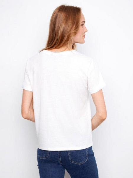 Charlie B Embroidered Hearts Cotton Jersey T-Shirt
