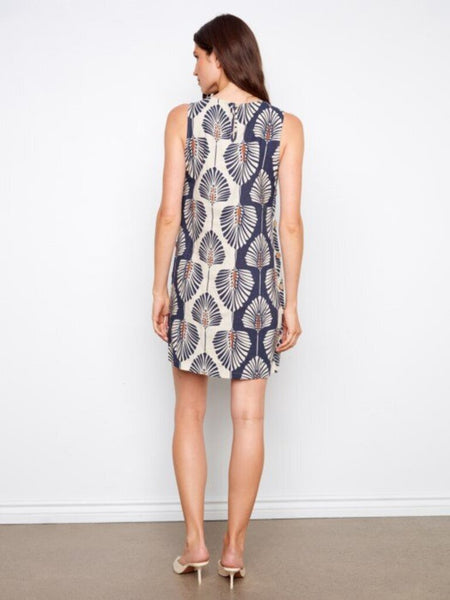 Charlie B Printed Sleeveless Linen Blend Dress - Tahiti